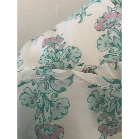 J. Marie Tiered Babydoll Floral Puff Sleeve Pastel Dress Coquette Cottage Core - Picture 10 of 10